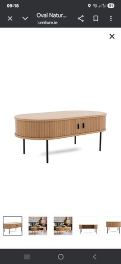 Oval Natural Oak Coffee Table