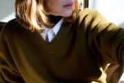 Zara Olive Green Oversized  V Neck Jumper  Size Large