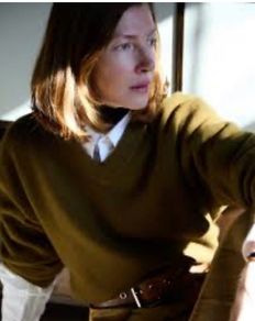 Zara Olive Green Oversized  V Neck Jumper  Size Large