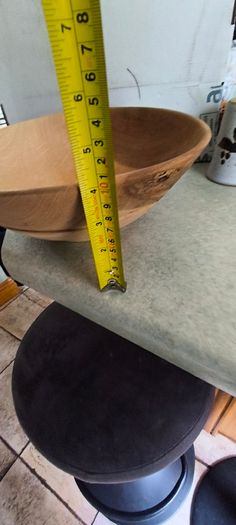 Vintage 11 inches in Di. 4 inches H. Wood Round Dough Bowl Primitive Farmhouse Kitchen Salad Serving