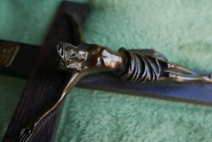 Vintage Germany 14,5"  Large  Wood Crucifix Cross