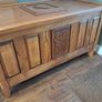 American oak chest with oakleaf carving Image 2