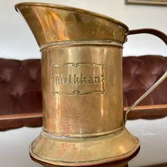 Antique Dutch Melkkan Brass Milk Can Vintage Decoration Authentic Brass Milk Can