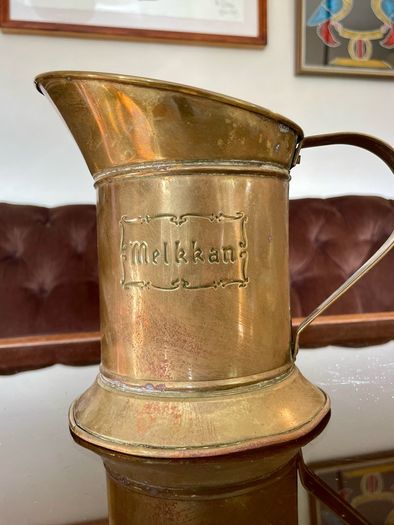 Antique Dutch Melkkan Brass Milk Can Vintage Decoration Authentic Brass Milk Can