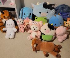 kids squishmallows,snackles build a bears and more