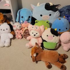kids squishmallows,snackles build a bears and more