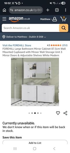 Wall mounted mirror bathroom cabinet
