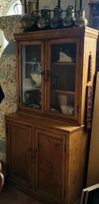 Antique irish pine housekeepers cabinet