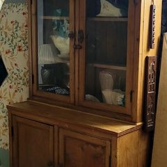 Antique irish pine housekeepers cabinet