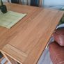 kitchen wooden table extendable in VGC with leather chairs Image 8