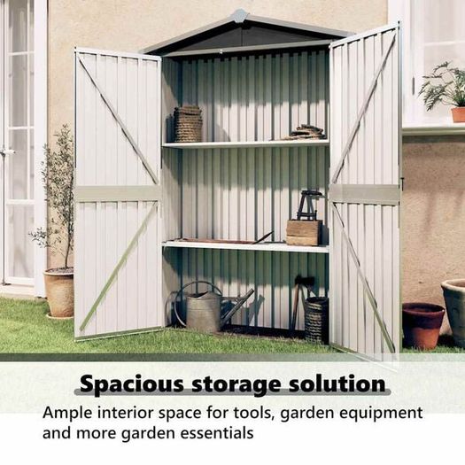 Garden Shed Anthracite 116x45x175 cm Galvanised Steel