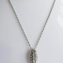 Vintage 925 Sterling Silver Necklace with Crystal-Embellished Pendant Image 2
