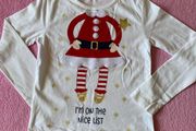 White Christmas Santa Long Sleeve Top Dunnes Store