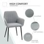 Mid-Century Dining Chairs Set of 2, Light Grey Image 5