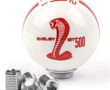Dreamseek for Ford Mustang Car Gear Shift Knob 5 Speed Cobra Logo Manual Handle Ball (Red)