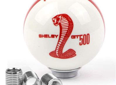 Dreamseek for Ford Mustang Car Gear Shift Knob 5 Speed Cobra Logo Manual Handle Ball (Red)