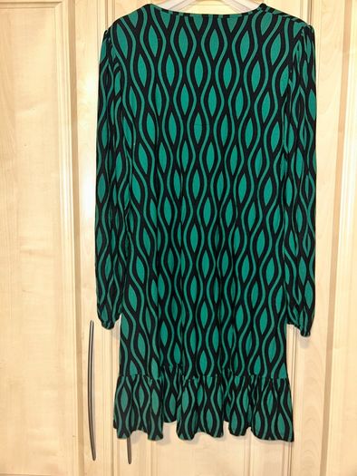 Green and black printed mini dress