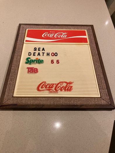 Coca Cola Menu Board American 80's
