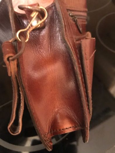 Leather Wrist Clutch Bag