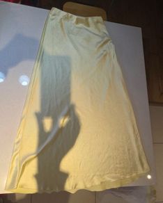 Lemon Maxi Satin Slip Skirt