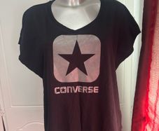 Converse Black ladies top size XL UK16 EU44 Postage included