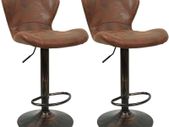 Set of two Bar Stools, Faux Leather Bar Stool, Vintage Bar