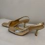 Gold Low Heel Sandals Label Size 43 (Fits EU 41) Image 2