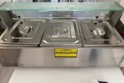 New Commercial Food Warmer, 1500W Electric Stainless Steel Steam Food Warmer with Glass Cover, 3-Pan Countertop Buffet Bain Marie with Soup &amp; Perforated Ladles, for Catering, Restaurant &amp; Party