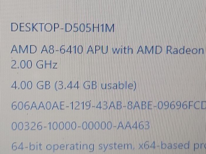 HP 15.6inch Laptop, purple colour, AMD A8-6410 APU 2.0GHz with AMD Radeon R5 Graphics, 4 GB Ram, almost 1 Terrabyte HDD, Windows 10,