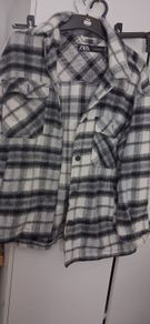 Zara Black & White Checked Shacket