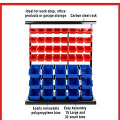 Storage Boxes 47pcs Lin Bins Part Bins With Metal Shelving Rack