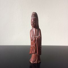 Antique Chinese carved wooden Guanyin Figure