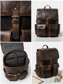 Genuine Italian leather bag rusty look