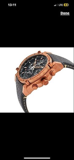 Bulova Precisionist gold Watch with leather strap brand new