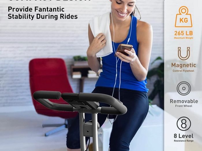 Exercise Bike Foldable Fitness Bike Magnetic Foldable Indoor Cycling Bike 3-In-1 Foldable Exercise Bike for Home Use (FREE POSTAGE)