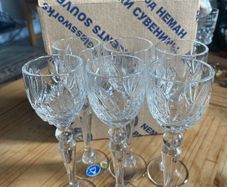 Neman Set of Shot Chrystal Glasses Hand Made Vintage