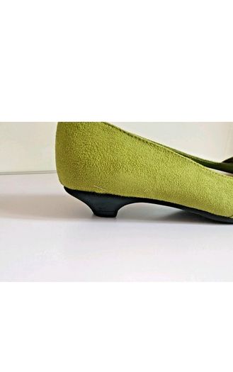 Solada Moda Green Suede Shoes EU36 UK3 Crystal Buckle Low Heel New Boxed  CAN POST
