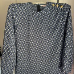 Brand new navy with silver thread Savida long sleeve blouse size UK14 EU42 Postage included