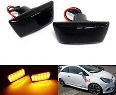 2x Black Smoked Lens Side Indicator Amber LED Marker Repeater Light For Adam Astra H GTC J Corsa D E Insignia Meriva Zafira