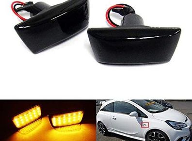2x Black Smoked Lens Side Indicator Amber LED Marker Repeater Light For Adam Astra H GTC J Corsa D E Insignia Meriva Zafira