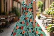 Green Floral Dress Size 18