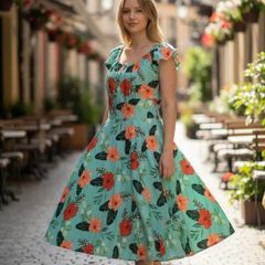 Green Floral Dress Size 18
