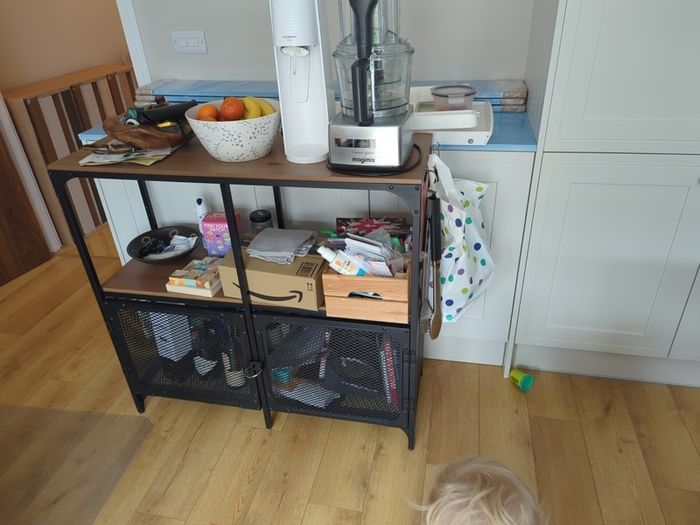 IKEA FJALLBO shelving unit with additional hooks