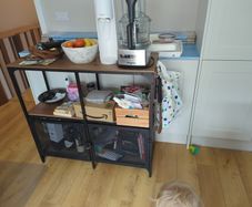 IKEA FJALLBO shelving unit with additional hooks