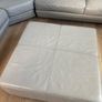 Taupe grey leather couch Image 3