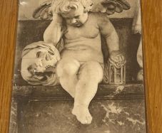 Vintage French Postcard & Red 10c Stamp