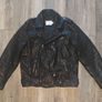 Topman Premium Men's Real Leather Biker Jacket Buffalo Leather Black Image 2
