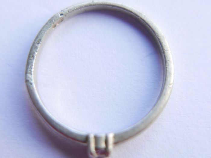 Vintage Serling Silver 925 Ruby Pebble Stacking Ring Size J1/2 - 1,2g