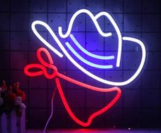 Cowboy Hat Neon Lights Signs Cowboys Neon Signs Cowboy Lights for Wall Decor Cool Neon Bar Sign for Room Accessories,Calgary Stampede,Teen Boy Room Decor, Man Cave,Club (FREE POSTAGE)