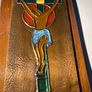 Vintage celtic arts cross hand crafted copperJesus on a cross plaque Image 2
